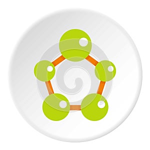 Abstract green molecules icon circle