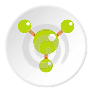 Abstract green molecules icon circle