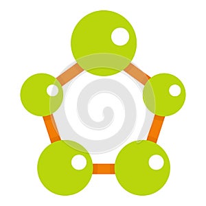 Abstract green molecules icon