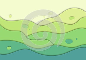 Abstract green nature wave carve background design concept paper art style