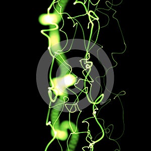 Abstract green neon lines