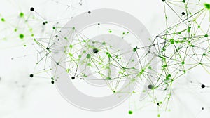 Abstract Green Network Connection:  Elegant Plexus Background for Technology, Science, and Communication Designs.  Ideal for