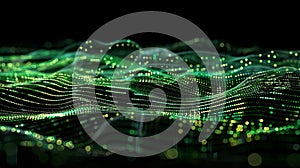 Abstract Green Network Data Flow Visualization, Technology Background