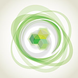 Abstract green opacity rings