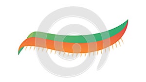 Abstract Green Orange Gradient Flowing Shape Vector, vector design Generative AI