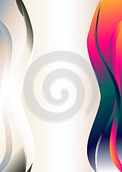 Abstract Green Orange And Pink Vertical Business Wave Background Vector Illustration Beautiful elegant Illustration