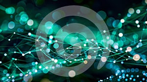 Abstract Green Plexus Network Background