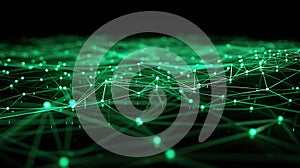 Abstract Green Plexus Network Connection Background