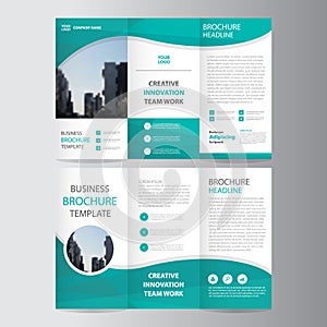Abstract Green polygon trifold Leaflet Brochure Flyer template design, book cover layout design