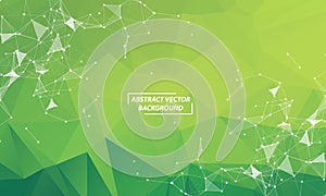 Abstract Green Polygonal Space Background with Connecting Dots and Lines.  Connection structure and science background. Futuristic