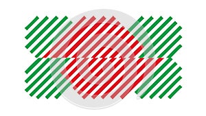 Abstract green and red striped pattern, modern and vibrant. vector design Generative AI