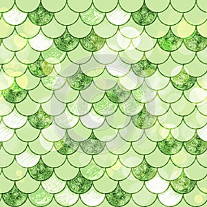 Abstract green scales seamless background