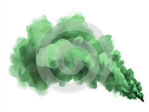 Abstract Green Smoke Cloud with Soft Texture