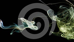 Abstract green smoke curve background