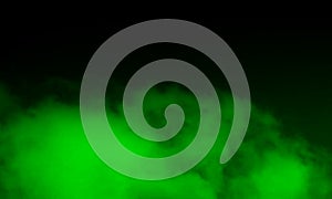 Abstract green smoke mist fog on a black background. photo