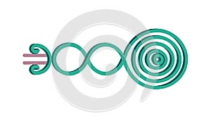 Abstract Green Spiral Pattern Intertwined Energy Flow, vector design Generative AI