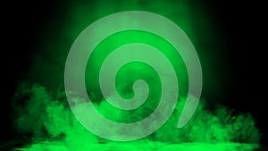 Abstract green spotlight with mistery smoke texture