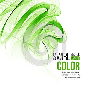 Abstract green swirl background. Vector