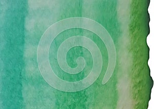 Abstract green tone gradient watercolor painted background. Modern artwork. Brush stroked painting. Watercolor color backdrop