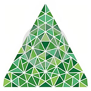 Abstract Green Triangle Pattern isolated on white background