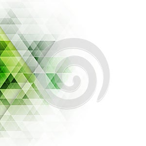 Abstract green triangles geometric background. Vector illustration.