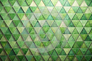 Abstract green triangular tile pattern background texture a seamless design for various applications. Generative AI