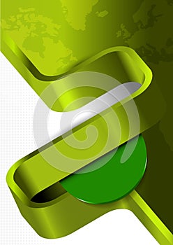 Abstract green vector background and continents