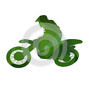 Abstract Green vector motocross racer