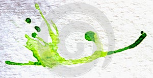 Abstract green watercolor paint splash background.