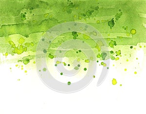 Watercolor absrtract gradient and spots green