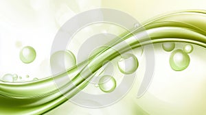 Abstract Green Wave with Bubbles