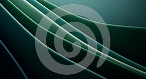 Abstract Green Wave Forms - A Study in Light and Shadow