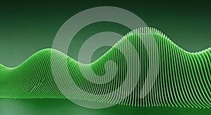 Abstract green waveform with smooth gradient background