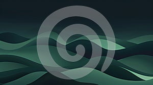Abstract green waves vector design with wavy lines