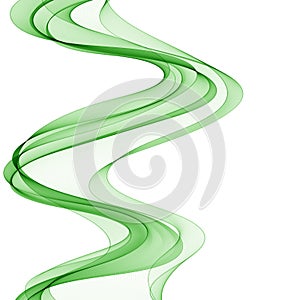 Abstract green wavy lines. Colorful vector background. smoke Transparent green wave. eps 10