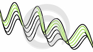 Abstract green wavy lines pattern, dynamic and flowing background design, vector design Generative AI
