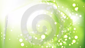 Abstract Green and White Blurry Lights Background