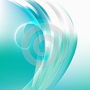 Abstract Green and White Flow Curves Background