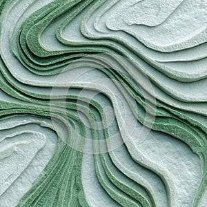 Abstract Green and White Wave Texture Background