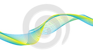 Abstract green white waves and lines pattern. Vector