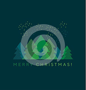 Abstract green xmas tree design element