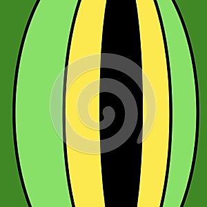 Abstract green, yellow, and black design like a lizard's eye