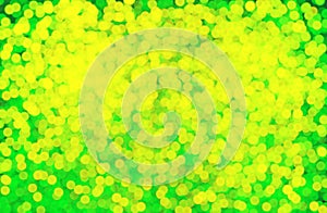 Abstract green and yellow bokeh background