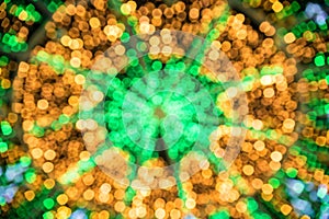 Abstract green and yellow holiday blurs