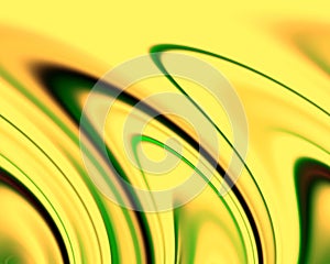 Abstract green yellow phosphorescent colors and background. Lines in motion