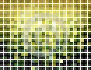 Abstract green and yellow square mosaic background