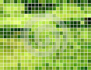 Abstract green and yellow square mosaic background