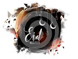 Abstract greeting card for Eid celebration.