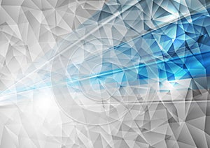 Abstract grey and blue low poly background