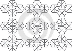 Abstract grey color hexagon pattern design.